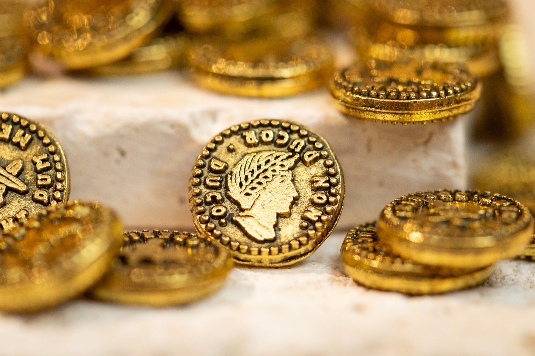 Metal denarius coins from the Roma XLI deluxe edition